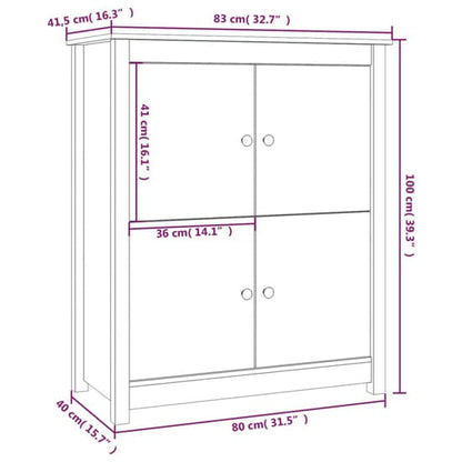 Laval Solid Pine Wood Sideboard With 4 Doors In White