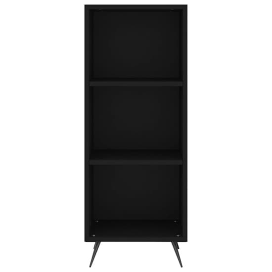 Furco Lavey Black Wooden Shelving Unit with 2 Open Shelves for Home and Office Storage