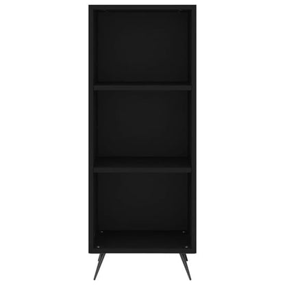 Furco Lavey Black Wooden Shelving Unit with 2 Open Shelves for Home and Office Storage