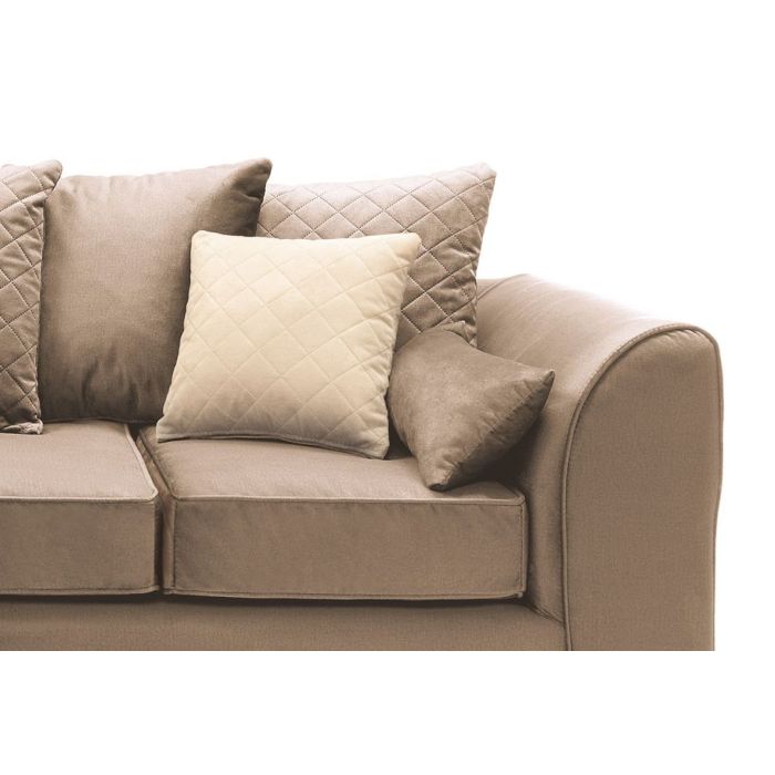 Bethan Velvet Corner Sofa - Left Arm Tan Brown Fabric