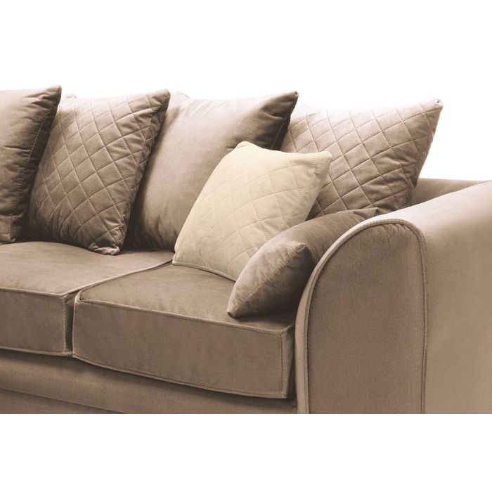 Bethan Velvet Corner Sofa - Left Arm Tan Brown Fabric