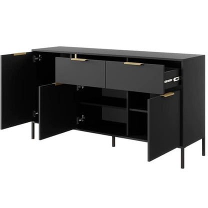 Lech Wooden Sideboard With 3 Doors 2 Drawers In Anthracite