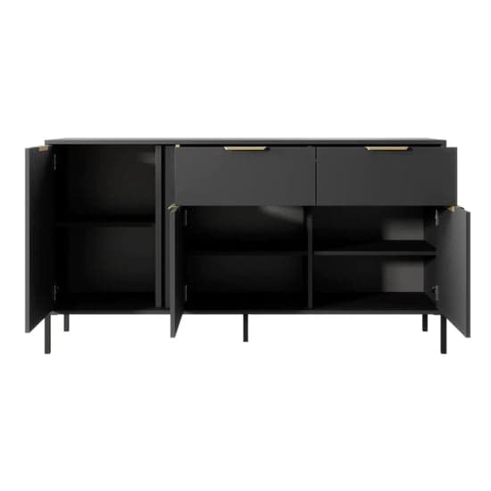 Lech Wooden Sideboard With 3 Doors 2 Drawers In Anthracite