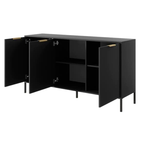 Lech Wooden Sideboard With 3 Doors In Anthracite