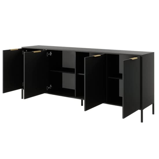 Lech Wooden Sideboard With 4 Doors In Anthracite