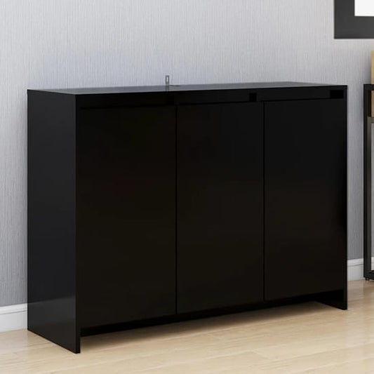 Leehi Wooden Sideboard With 3 Doors In Black