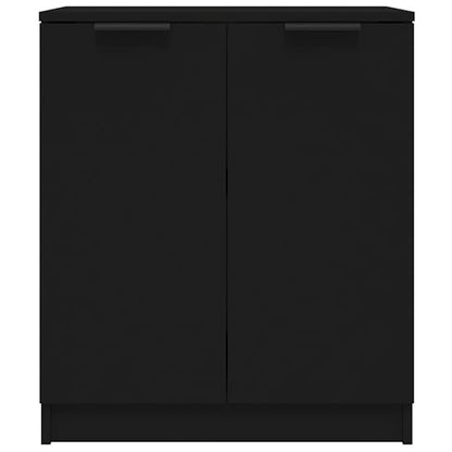 Black Wooden Sideboard with 2 Doors for Living Room Storage