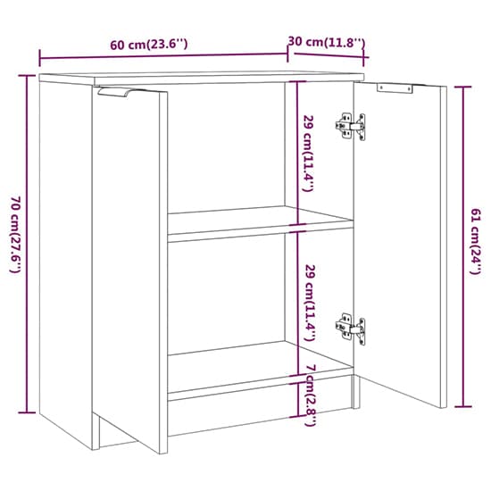 Black Wooden Sideboard with 2 Doors for Living Room Storage