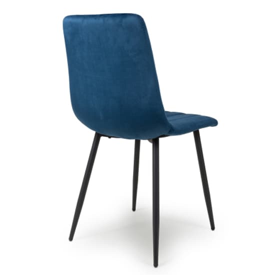 Blue Velvet Dining Chairs Set of 2 – Modern Brushed Upholstery with Sturdy Metal Legs