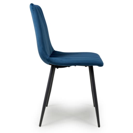 Blue Velvet Dining Chairs Set of 2 – Modern Brushed Upholstery with Sturdy Metal Legs