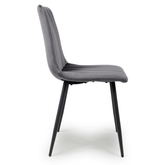 Contemporary Grey Velvet Dining Chairs - Set of Two