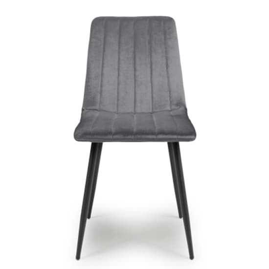 Contemporary Grey Velvet Dining Chairs - Set of Two