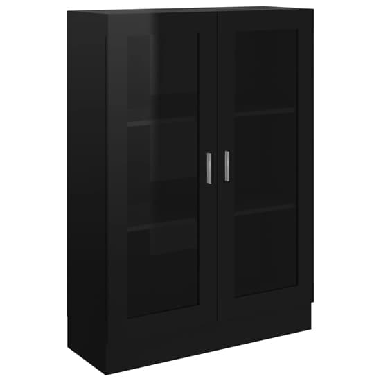 Libet High Gloss Display Cabinet In With 2 Doors In Black