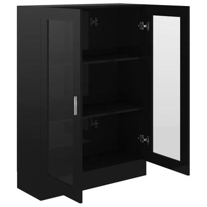 Libet High Gloss Display Cabinet In With 2 Doors In Black