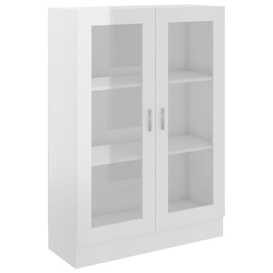 Libet High Gloss Display Cabinet In With 2 Doors In White