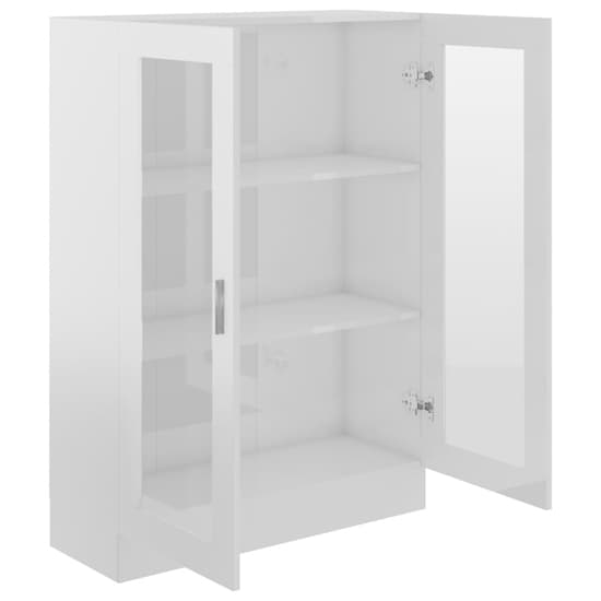 Libet High Gloss Display Cabinet In With 2 Doors In White