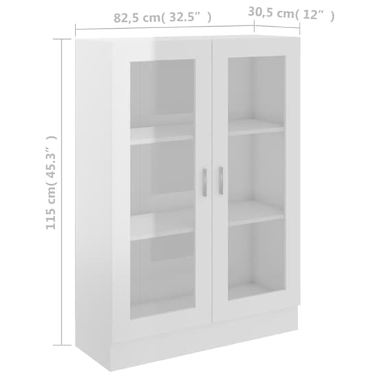 Libet High Gloss Display Cabinet In With 2 Doors In White