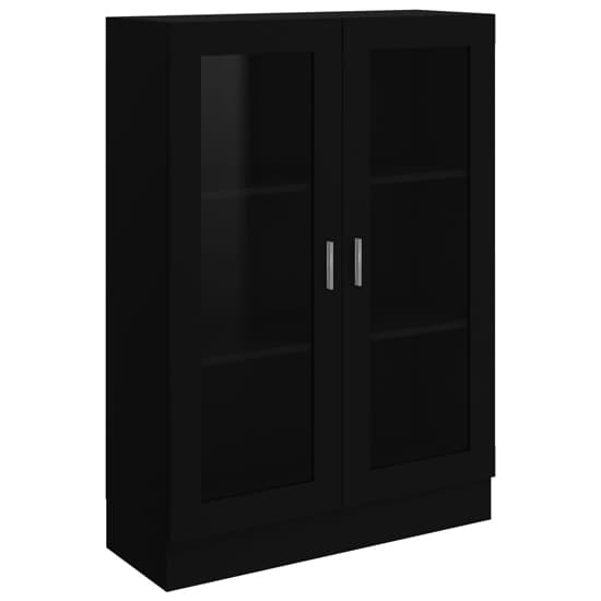 Libet Wooden Display Cabinet In With 2 Doors In Black