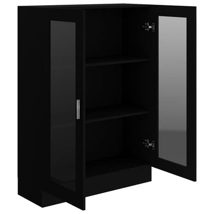 Libet Wooden Display Cabinet In With 2 Doors In Black