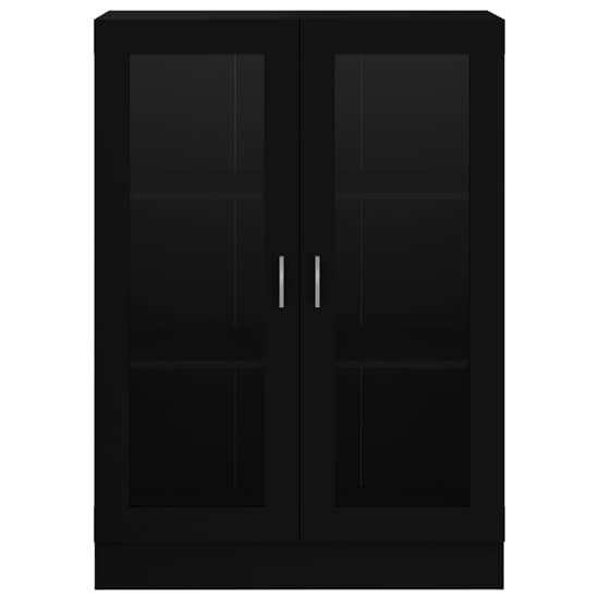 Libet Wooden Display Cabinet In With 2 Doors In Black