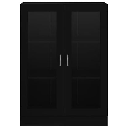 Libet Wooden Display Cabinet In With 2 Doors In Black