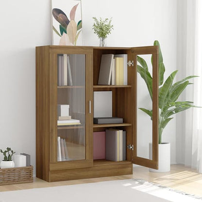 Libet Wooden Display Cabinet In With 2 Doors In Brown Oak