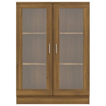 Libet Wooden Display Cabinet In With 2 Doors In Brown Oak