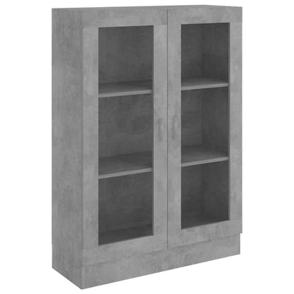 Libet Wooden Display Cabinet In With 2 Doors In Concrete Effect