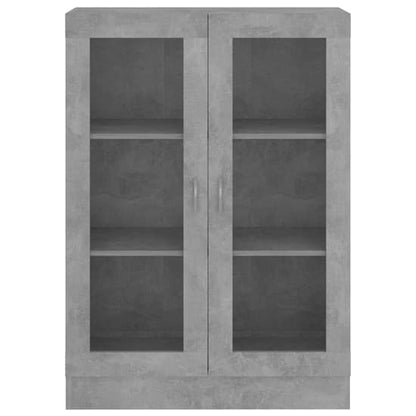 Libet Wooden Display Cabinet In With 2 Doors In Concrete Effect