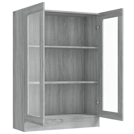 Libet Wooden Display Cabinet In With 2 Doors In Grey Sonoma Oak