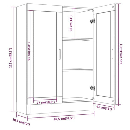 Libet Wooden Display Cabinet In With 2 Doors In Grey Sonoma Oak