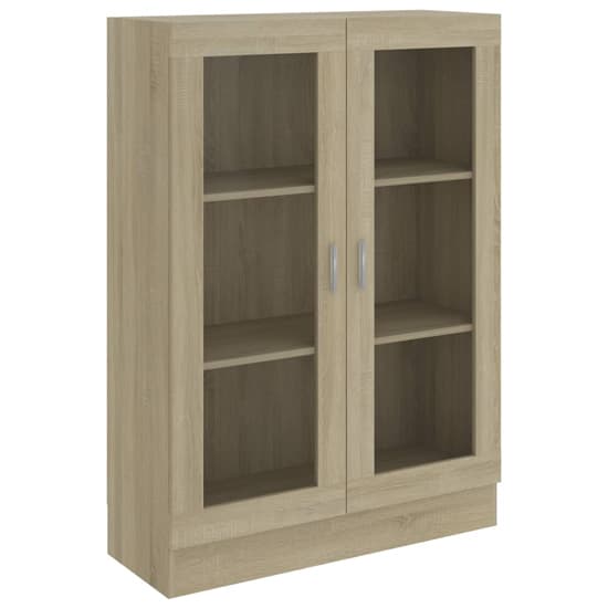 Libet Wooden Display Cabinet In With 2 Doors In Sonoma Oak