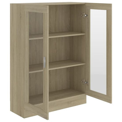 Libet Wooden Display Cabinet In With 2 Doors In Sonoma Oak