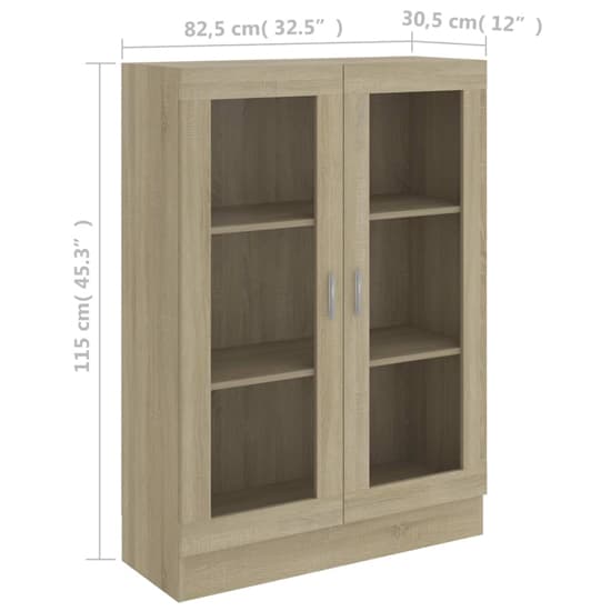 Libet Wooden Display Cabinet In With 2 Doors In Sonoma Oak