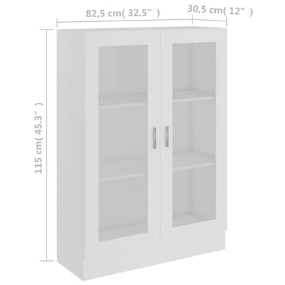 Libet Wooden Display Cabinet In With 2 Doors In White