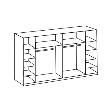 Lantau 4 Door 272cm Mirrored Wardrobe in White | Spacious Reflections