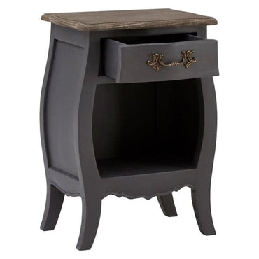 Luria Wooden Bedside Cabinet With 1 Drawer In Dark Grey