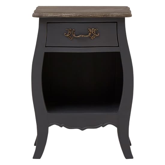 Luria Wooden Bedside Cabinet With 1 Drawer In Dark Grey