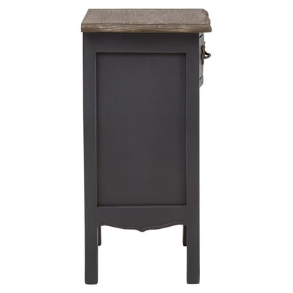 Luria Wooden Bedside Cabinet With 1 Drawer In Dark Grey