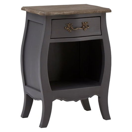 Luria Wooden Bedside Cabinet With 1 Drawer In Dark Grey