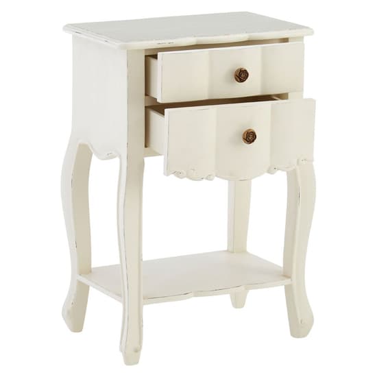 Luria Wooden Bedside Cabinet With 2 Drawers In White