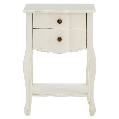 Luria Wooden Bedside Cabinet With 2 Drawers In White