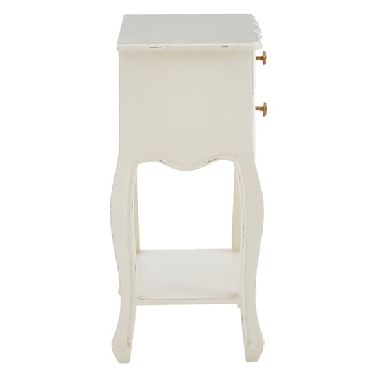 Luria Wooden Bedside Cabinet With 2 Drawers In White