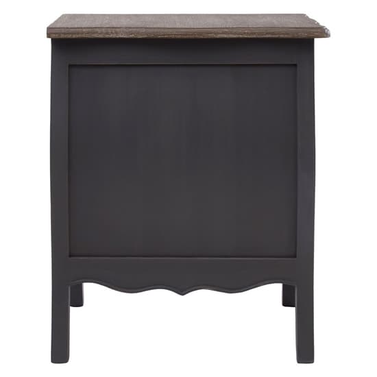 Luria Dark Grey Wooden Bedside Chest with 3 Drawers and Brass Handles