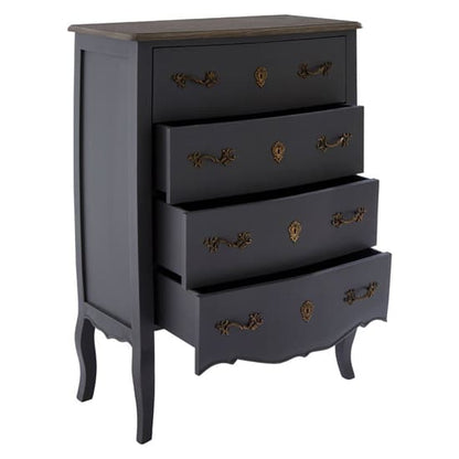 Luria Wooden Chest Of 4 Drawers In Dark Grey