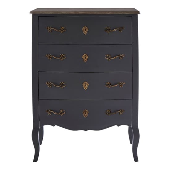 Luria Wooden Chest Of 4 Drawers In Dark Grey