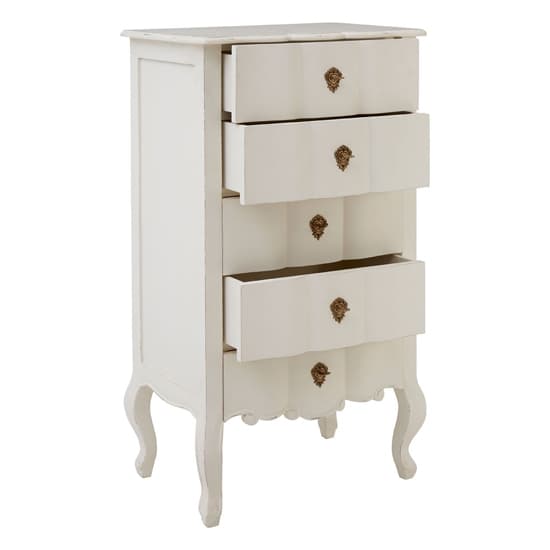 Luria Wooden Chest Of 5 Drawers In White