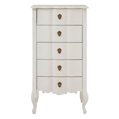 Luria Wooden Chest Of 5 Drawers In White