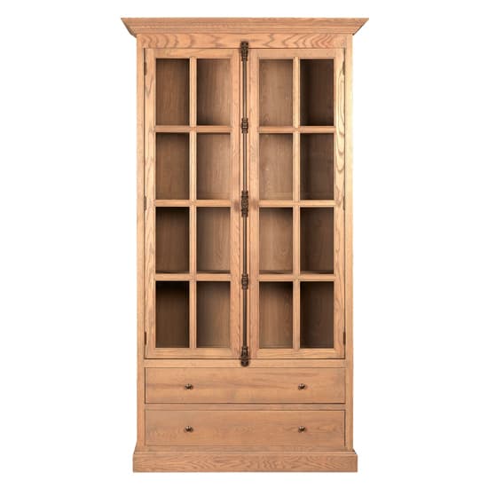 Lyox Wodoen 2 Doors 2 Drawers Display Cabinet In Natural