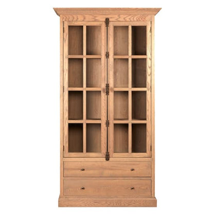 Lyox Wodoen 2 Doors 2 Drawers Display Cabinet In Natural